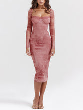 Laden Sie das Bild in den Galerie-Viewer, Pink Print Corset Dress