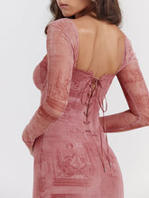 Laden Sie das Bild in den Galerie-Viewer, Pink Print Corset Dress