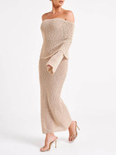 Lataa kuva Galleria-katseluun, Off Shoulder Boucle Maxi Dress