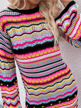 Indlæs billede til gallerivisning Striped Pullover Mid-Length Sweater