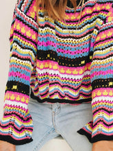 Laden Sie das Bild in den Galerie-Viewer, Mid-Color Crew Neck Striped Sweater