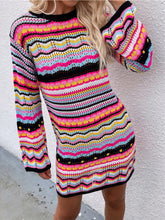 Laden Sie das Bild in den Galerie-Viewer, Striped Pullover Mid-Length Sweater