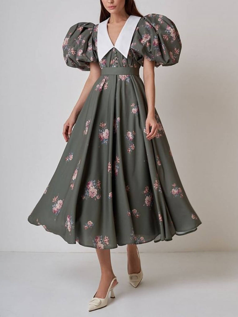 Elegant Floral Midi Dress