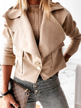 Laden Sie das Bild in den Galerie-Viewer, Suede Button Down Jacket Small Coat