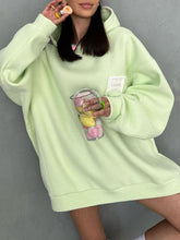 画像をギャラリービューアに読み込む, Loose Solid Color Sweatshirt