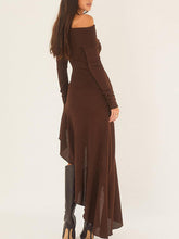 Load image into Gallery viewer, Bateau Neck Long Sleeve Maxi Dress