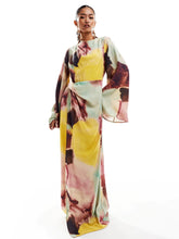 Load image into Gallery viewer, Abstract Watercolor Print Ultra-Long Dress
