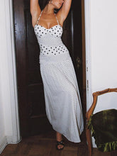 Görseli Galeri görüntüleyiciye yükleyin, Marguerite White Polka Halter Maxi Dress