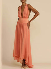 Load image into Gallery viewer, Tulle Halter Neck Backless Maxi Dress