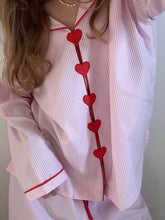 Load image into Gallery viewer, Girl Love Pajama In Pink Stripes