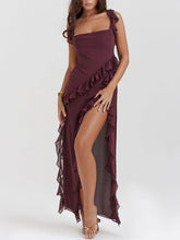 Load image into Gallery viewer, Mulberry Ruffle Maxi Dress