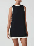 Button Sleeveless Mini Dress