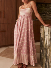 Load image into Gallery viewer, Featured Loose Polka Dot Stripe Patchwork Maxi Dress