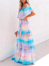 Laden Sie das Bild in den Galerie-Viewer, Chest Wrap Printed Full Skirt Dress