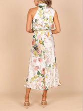 Load image into Gallery viewer, Floral Halter Neck Elastic Waist Maxi Dress