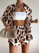 Load image into Gallery viewer, Unique Zebra Print Loose Shirt Shorts Set