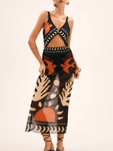 Load image into Gallery viewer, Unique Bird Print Mesh Cover Up Maxi Skirt