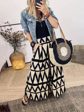 Carica l&#39;immagine nel visualizzatore di Gallery, Triangle Printed Back Waist Elasticated Pocket Maxi Skirt