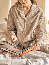 Load image into Gallery viewer, Rose ruffle patchwork loose pajama set