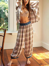 Load image into Gallery viewer, Loose Plaid Buttoned Pajama Set