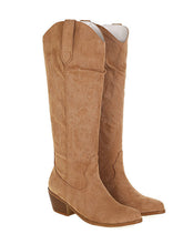 Load image into Gallery viewer, Western Suede Knee High Boots