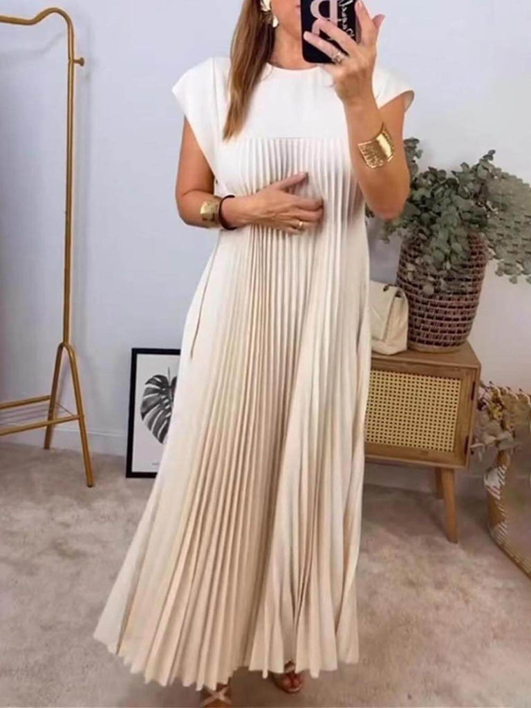 Elegant Stylish Sleeveless Pleated Maxi Dress