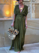 Carica l&#39;immagine nel visualizzatore di Gallery, Draped Braids Kimono Cover Up Slit Maxi Dress