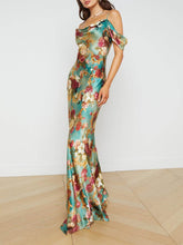 Load image into Gallery viewer, Radiant Off-The-Shoulder Printed Maxi Dress