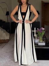 Load image into Gallery viewer, Reversible Style Colorblock A-Line Maxi Dress