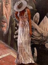 Carregar imagem no visualizador da galeria, Tie-dye Print Back Lace-up Stretch Maxi Dress