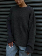 Load image into Gallery viewer, Classic Solid Color Round Neck Sweater