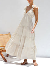 Indlæs billede til gallerivisning Ruffled Flying Sleeves Smocked Back Tiered Vacation Maxi Dress