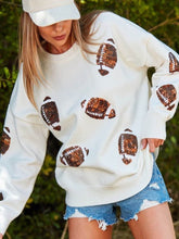 Carica l&#39;immagine nel visualizzatore di Gallery, Super Bowl Sequin Football Pullover Sweatshirt