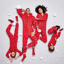 Görseli Galeri görüntüleyiciye yükleyin, Red Christmas Bulb Hooded Home Matching Pajamas Set