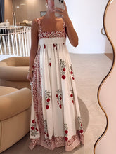 Load image into Gallery viewer, Square Neck Paneled Floral Print Maxi Dress