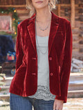 Velvet Solid Color Fashion Casual Suit Jacket