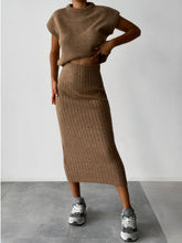 Carica l&#39;immagine nel visualizzatore di Gallery, Casual Simple Sleeveless Knitted Suit