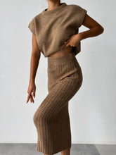 Carica l&#39;immagine nel visualizzatore di Gallery, Casual Simple Sleeveless Knitted Suit