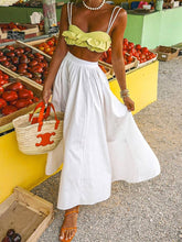 Načíst obrázek do prohlížeče Galerie, Solid Color Midi Skirt With Wide Hem