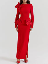 Load image into Gallery viewer, Red Bow Maxi Dress