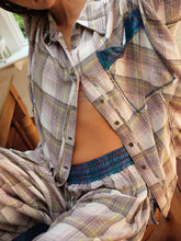 Load image into Gallery viewer, Loose Plaid Buttoned Pajama Set