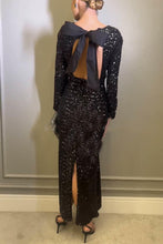 Carica l&#39;immagine nel visualizzatore di Gallery, Sequin Bow Maxi Dress