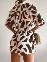 Load image into Gallery viewer, Unique Zebra Print Loose Shirt Shorts Set