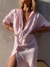 Carica l&#39;immagine nel visualizzatore di Gallery, Simple Concept Maxi Shirt Dress