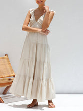 Carica l&#39;immagine nel visualizzatore di Gallery, Ruffled Flying Sleeves Smocked Back Tiered Vacation Maxi Dress