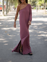 Load image into Gallery viewer, Side One Shoulder Statement Maxi Dress