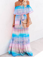 Load image into Gallery viewer, Chest Wrap Printed Full Skirt Dress