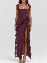 Load image into Gallery viewer, Mulberry Ruffle Maxi Dress