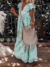 Load image into Gallery viewer, Bohemian Floral Print Loose Resort Maxi Dress