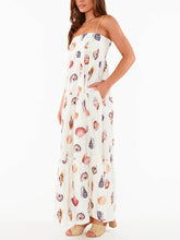 Load image into Gallery viewer, Unique Shell Conch Print Pleated Pockets Lightweight Maxi Dress